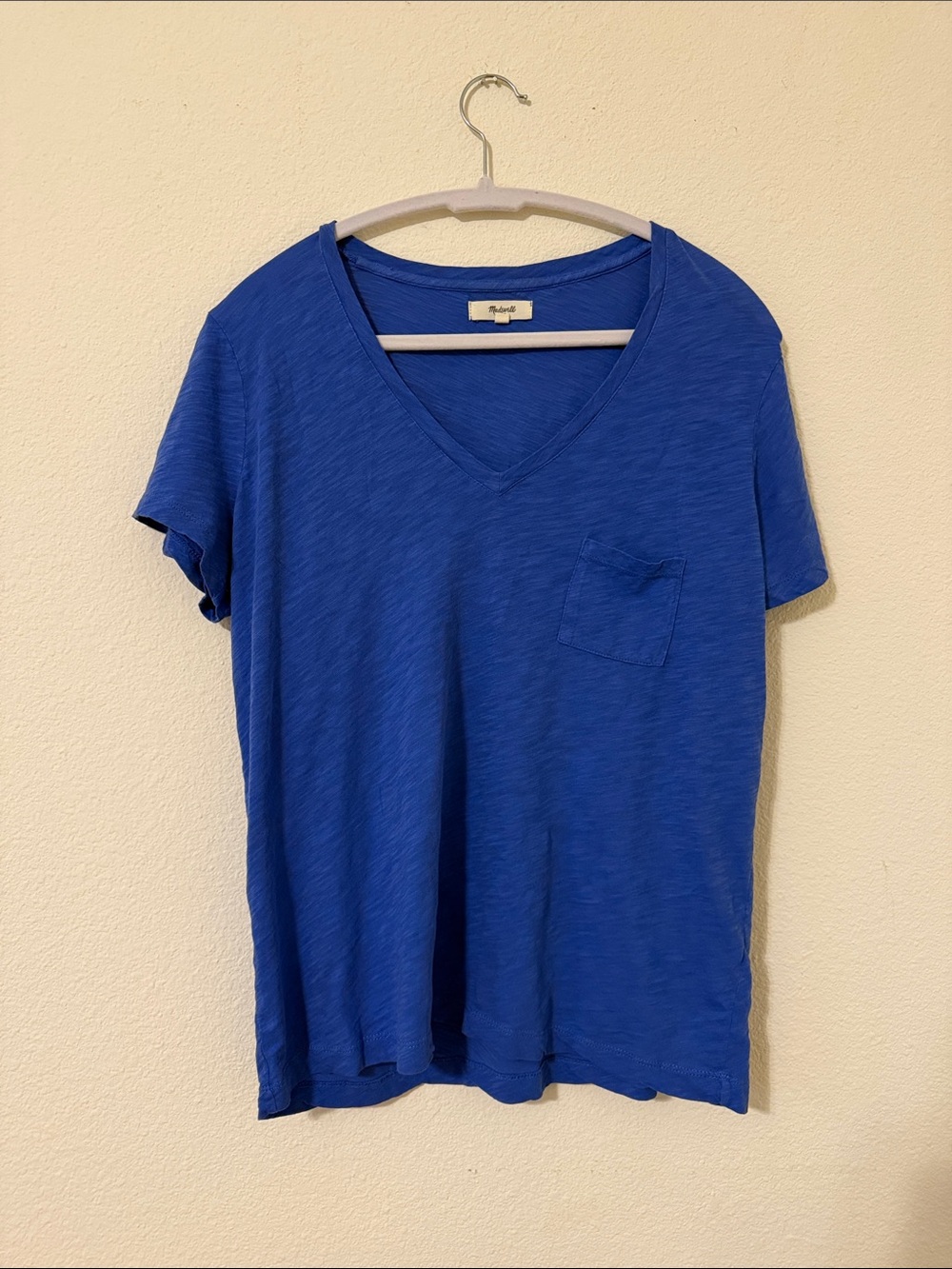 Madewell size large blue short sleeve v-neck pocket t-shirt